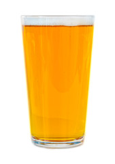 Pint of beer isolated on white background