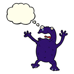 cartoon poisonous frog with thought bubble