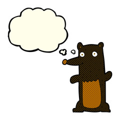 cartoon black bear with thought bubble