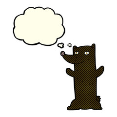 cartoon black bear with thought bubble