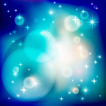 Magic blue abstract background with stars
