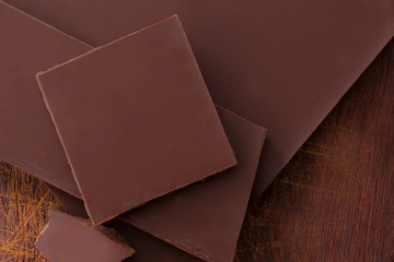 close up of chocolate from above - studio shot