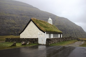 Fototapeta na wymiar Church in the Faroe Islands 