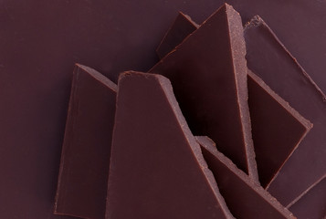 close up of chocolate from above - studio shot