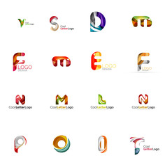 Set of universal company logo ideas, business icon collection