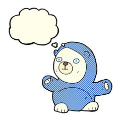 cute cartoon polar bear with thought bubble