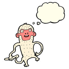 cartoon monkey with thought bubble