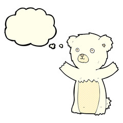 cute cartoon polar bear with thought bubble