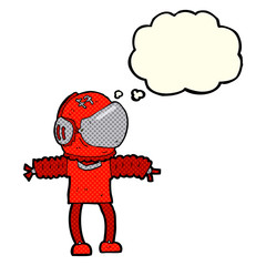 Obraz na płótnie Canvas cartoon astronaut with thought bubble