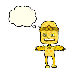 cartoon robot with thought bubble