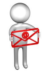 3D man with an envelope