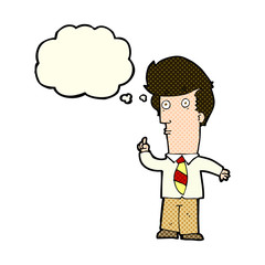 Fototapeta premium cartoon man with question with thought bubble
