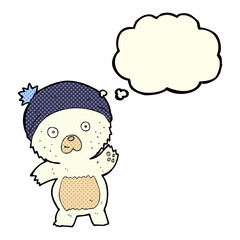 cute cartoon polar bear with thought bubble