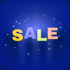Sales on a blue background with stars. Design element. Vector il