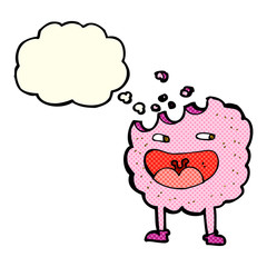 cookie cartoon character with thought bubble