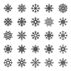 Snowflake Vector symbol graphic crystal frozen decoration for design Isolated from the background