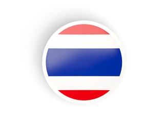 Round sticker with flag of thailand