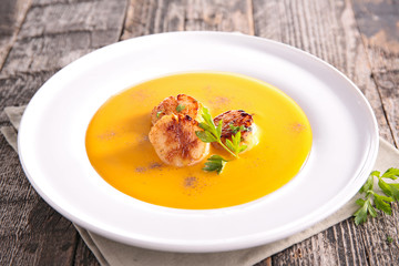 soup and scallop