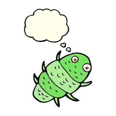 cartoon bug with thought bubble