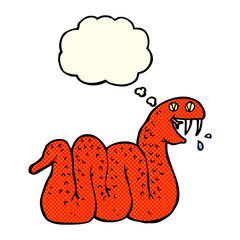 cartoon snake with thought bubble