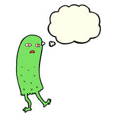 cartoon funny ghost with thought bubble