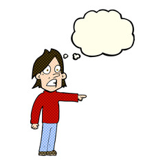 cartoon surprised man with thought bubble