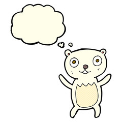 cartoon polar bear cub with thought bubble