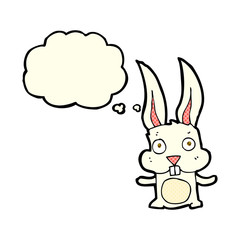 cartoon rabbit with thought bubble