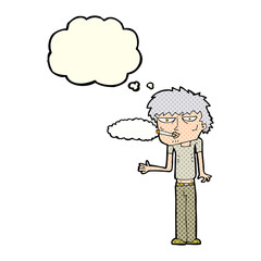 cartoon smoker with thought bubble