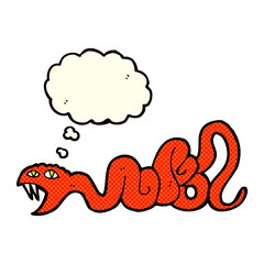 cartoon snake with thought bubble