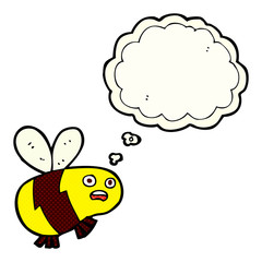 cartoon bee with thought bubble