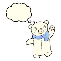 cute cartoon polar teddy bear with thought bubble