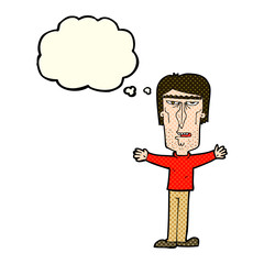 cartoon angry man with thought bubble