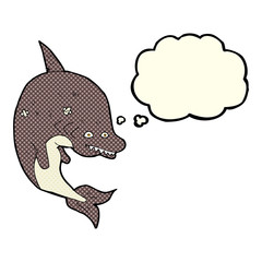 cartoon shark with thought bubble