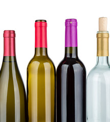Bottles of wine  isolated on white 