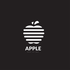Apple stylized icon. Vector logo design template.