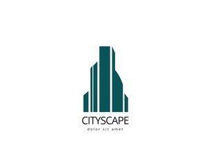 Abstract building logo design template. Creative cityscape logotype for your company.