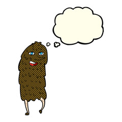 cartoon monster with thought bubble