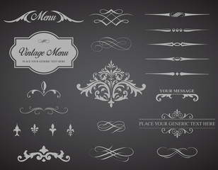 Vintage Vector Label Page Dividers and Borders