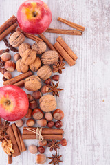apple,spices and walnut