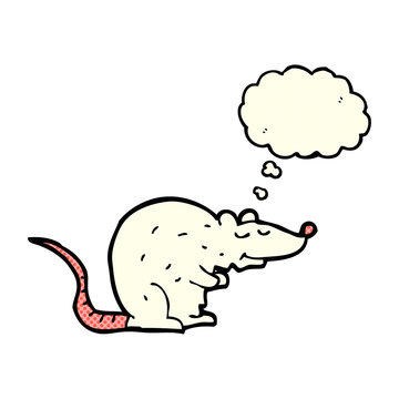 cartoon rat with thought bubble