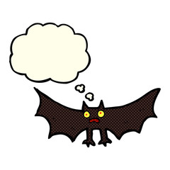cartoon bat with thought bubble