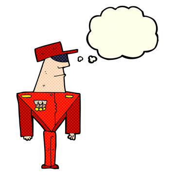 recommend clip art: cartoon guard with thought bubble