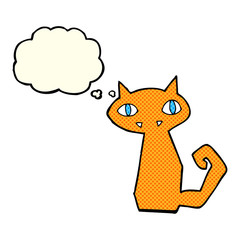 cartoon cat with thought bubble