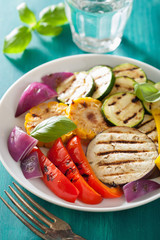 healthy grilled vegetables on plate