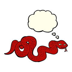 cartoon snake with thought bubble