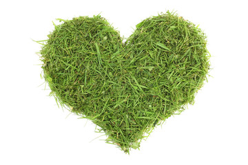 Grass cuttings in a heart shape