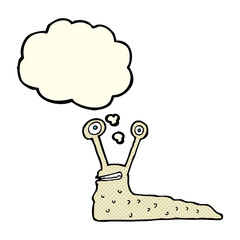 cartoon slug with thought bubble