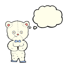 cartoon cute little bear with thought bubble