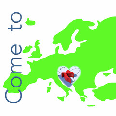 Come to Croatia con mappa Europa